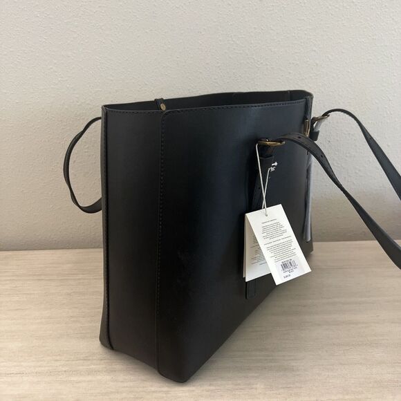 FOSSIL Womens Kier Cactus XL Leather Tote w/Removable Case Black ZB1615001 - Picture 10 of 16